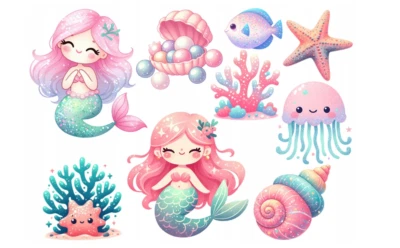 Essbar Meerjungfrau Meer Tortenaufleger Torte  Geburtstag Zuckermasse + TEXT - Bild 1 von 4