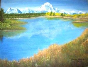 Original Landscape Oil Painting on Canvas (Bob Ross Style) 18" x 24" - Picture 1 of 1