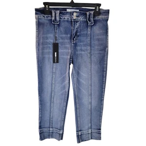 Fashion Nova Womens Size 11 Blue Solid Capri Jeans - Picture 1 of 12