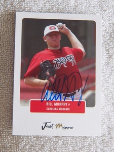 Florida Marlins Bill Murphy 2004 Just Minors Carolina Mudcats Auto Card