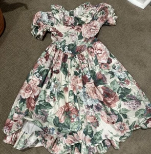 VINTAGE FLORAL PRINT DEBUT GIRLS DRESS SZ 16  - Bild 1 von 19