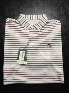 NWT MEN'S DONALD ROSS POLO, SIZE: M, COLOR: WHITE/SANGRIA/BLACK (M31) - Picture 1 of 3