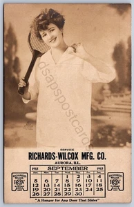 Tarjeta postal JH16/Aurora Illinois RPPC c1910 Richards-Wilcox mujer tenis 72 - Imagen 1 de 4