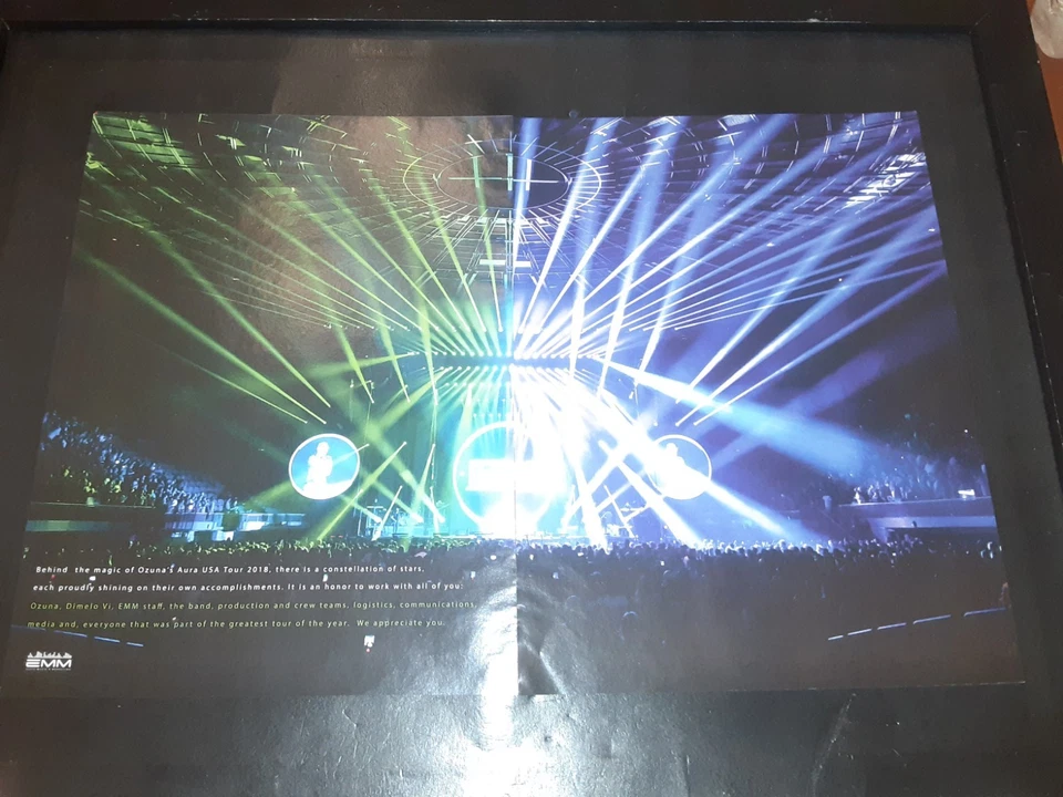 Ozuna Rare Original 2018 Aura USA Tour Promo Poster Ad Framed! - Image 1 of 1