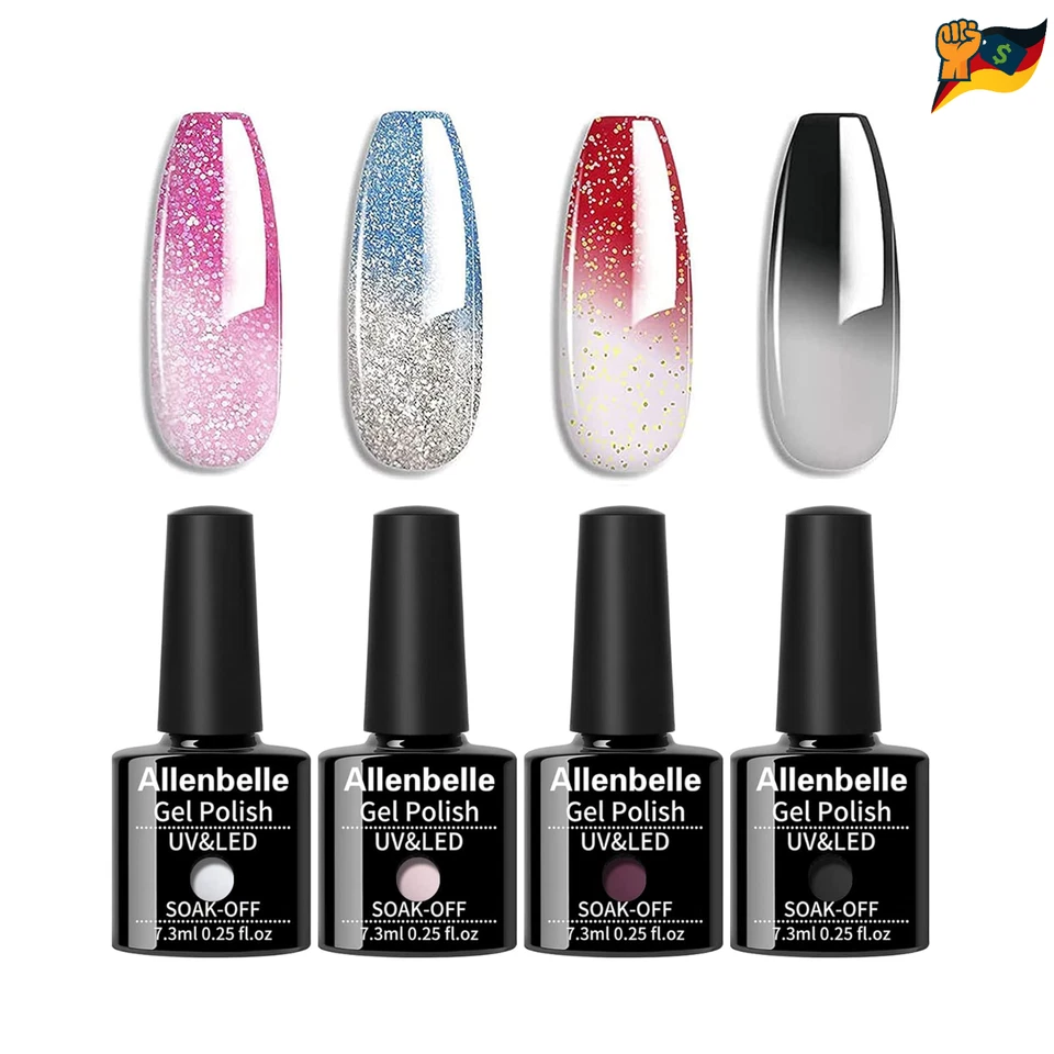 Allenbelle UV Nagellack Set 4 Farben Thermo Anwendung - Bild 1 von 2