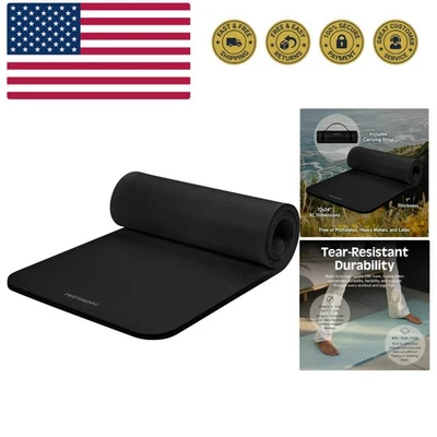 Estera de yoga Solana de 1" de grosor con correa de nailon para hombres y mujeres - ejercicio antideslizante... Foto 1 de 4