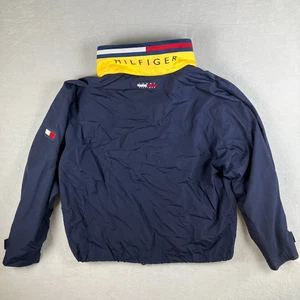 Tommy Hilfiger Jacket Mens Large Navy Windbreaker Vintage Preppy 90s Y2K - Picture 1 of 13