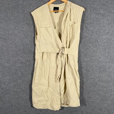 Saba Jacket Womens XS / S Beige Trench Lightweight Chambray Long Shaket Shacket - image 1 of 4