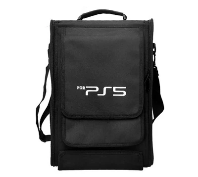 Black Travel Carry Bag for PS5 PlayStation 5 Console Shoulder Carrying Game Case - Image 1 of 4