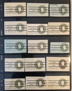 Papelería postal de Estados Unidos: cuadrados cortados sobre precancelados, Mississippi; 27 diferentes - Imagen 1 de 2