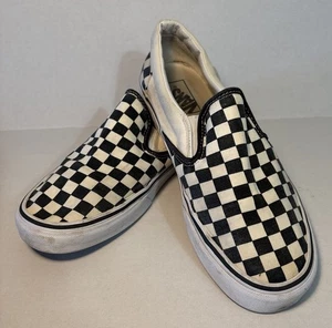 Vans Classic Black White Checkered Slip On Shoes Sneaker Men 9 Women 10 - Picture 1 of 15