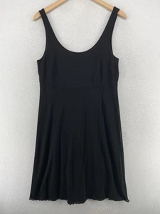 EILEEN FISHER Dress M Silk Jersey Shee Net Skirt Faux Wrap Skirt Black - Picture 1 of 14
