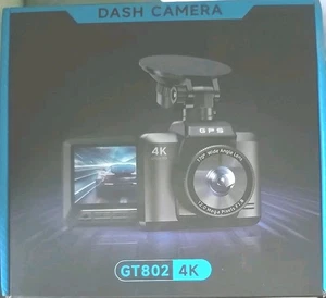 Dash Cam Front and Rear, 4K+1080P Dual Dash Cam for Cars Built-In Wifi GPS GT802 - Picture 1 of 3