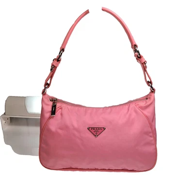 Bolso Hobo Prada Auténtico Vintage Rosa Tessuto Nylon Pequeño Foto 1 de 4