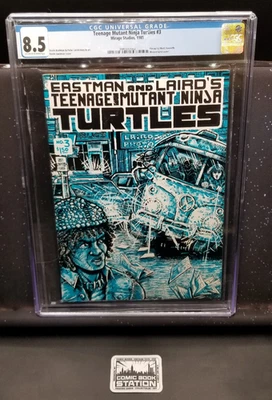 Teenage Mutant Ninja Turtles #3 CGC 8.5 Eastman Wrap Cover Pin-up by Howarth '85 - Image 1 of 4
