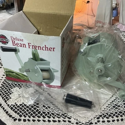 Francador de frijoles Norpro Deluxe con abrazadera francés/verde/cortador/cortador resistente NUEVO Foto 1 de 4