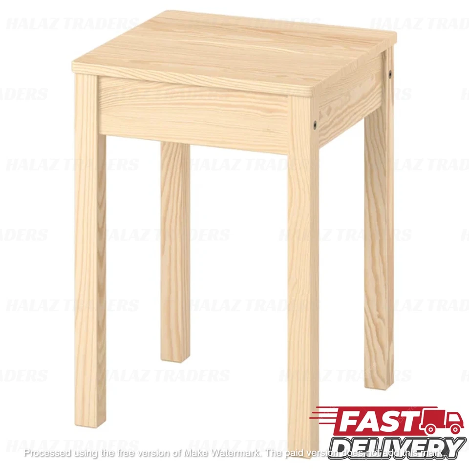 IKEA Solid Pine Wooden Stool Stackable Side Table Extra Seat Hallway Furniture - Image 1 of 4