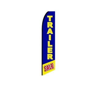 Trailer Sale BlueYellow Swooper Flutter Feather Flag | 3ft W x 11.5ft Tall - Picture 1 of 3