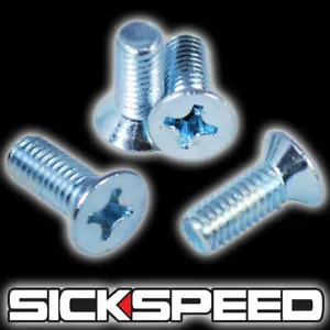 SILVER BRAKE SCREWS 4PC BOLT KIT 6X1 PHILLIPS HEAD TOP SCREW A1 - Picture 1 of 1