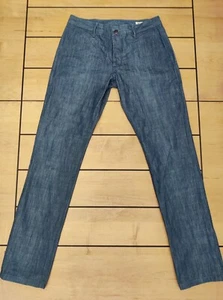 Grown & Sewn Jeans Style Hose Independent Slim Blau Chino 34x34 Button Fly - Bild 1 von 16