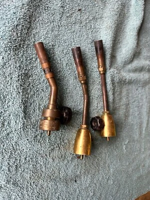 Lote de 3 cabezales de antorcha de soldadura de latón 2 Turner y Bernzomatic vintage Foto 1 de 4