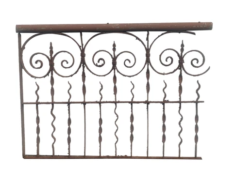 1910s Fleur de lis Wrought Iron Fence Section Cover