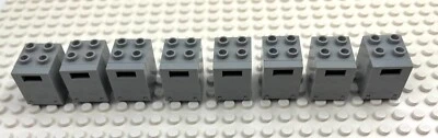 LEGO (LOT OF 8)  GRAY CONTAINER BOX & SLOT DOOR 4345 - Image 1 of 2