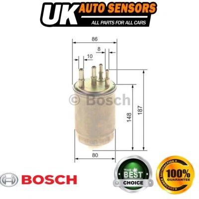 Compatível com Jaguar S-Type 2004-2007 XF 2008-2009 2.7 D Bosch filtro de combustível - Imagem 1 de 4