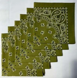 Made In The USA Paisley Bandana 22" x 22" (6 Pack) 100% Cotton - Wide Selection - Picture 1 of 85
