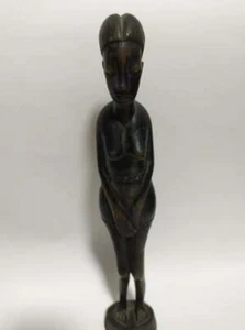 Vintage African Tribal Woman Statue Hand Carved - Picture 1 of 8