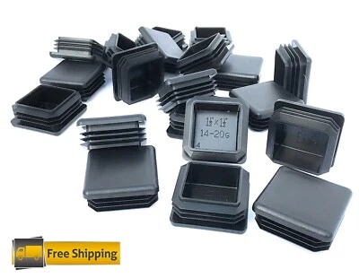 CAPLUGS 1.5" Plastic End Caps 14-20 Gauge Square Tubing, Chair Leg Glides, Fence Posts