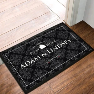 Personalised Our first Home House warming gift Idea Pattern door mat 60 x 40 cm - Picture 1 of 4