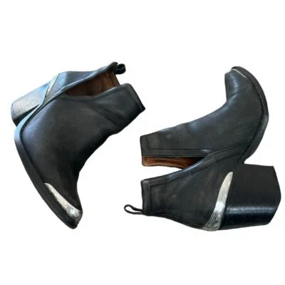 Jeffrey Campbell Cromwell Womens Black Western Size 5 Silver Cut Out Ankle Boots - Image 1 of 4