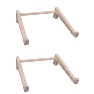  2 Pieces Solid Wood Computer Stand Desk Riser Ergonomic Laptop Holder - Afbeelding 1 van 12