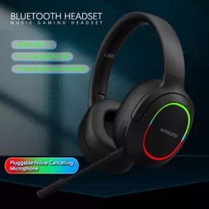 For iPhone 16e/16 Pro Max/Plus Wireless RGB Headphone Bluetooth Foldable Headset - Picture 1 of 18