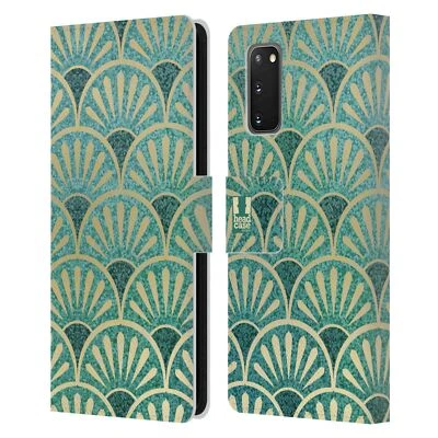 HEAD CASE DESIGNS TEXTURED ART DECO PATTERNS LEATHER BOOK CASE FOR SAMSUNG 2 - Image 1 of 4