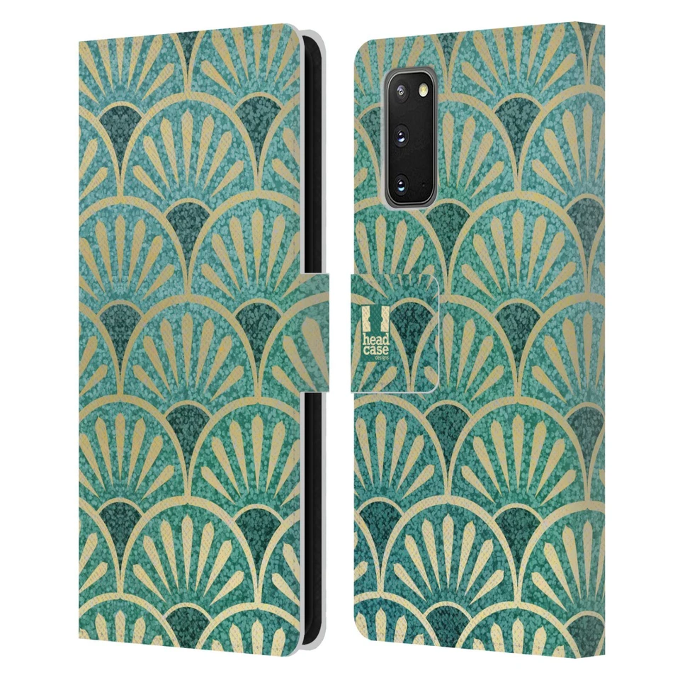 HEAD CASE DESIGNS TEXTURED ART DECO PATTERNS LEATHER BOOK CASE FOR SAMSUNG 2 - Image 1 of 4