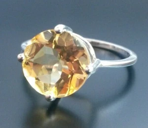 Anillo de plata de ley 925 piedra preciosa citrino talla 17,18,19,20 joyería auténtica - Imagen 1 de 2