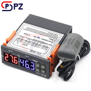 STC-3028 AC110-220V DC12/24 Dual LCD Temperature Humidity Controller Thermostat - Picture 1 of 5