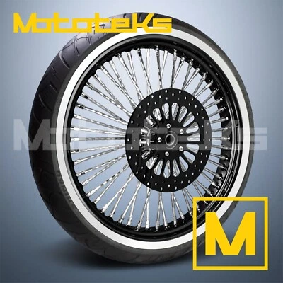 21X3.5 FAT DIAMOND SPOKE WHEEL 52 STAINLESS HARLEY SOFTAIL SPORTSTER DYNA FRONT - Image 1 of 4