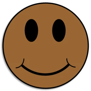 Hellbraun Smiley Gesicht - 100er Pack Kreis Aufkleber 3 Zoll - Smile Happy - Bild 1 von 1