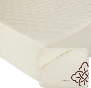 100% Organic Cotton Mattress Pad Cover, GOTS Certified Cooling Quilted Fitted Ma - Picture 1 of 7