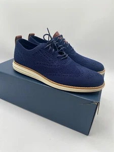 Cole Haan Men's Original Grand Stitchlite Wingtip Oxfords Navy 9.5M Style C27960 - Picture 1 of 9