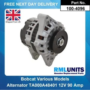 Alternador para motor Kubota V3800 DI-T 2001- 3769ccm 74kW 12V 90AMP - Imagen 1 de 5