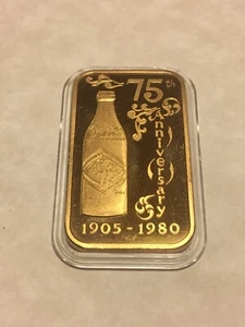 Barra de plata .999 Coca Cola Louisa 1 oz 24K GP 75 aniversario - Imagen 1 de 3