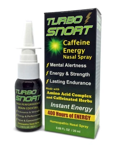 Turbo Snort Caffeine Nasal Spray with Creatine - No Crash Like Energy Drinks - Picture 1 of 2