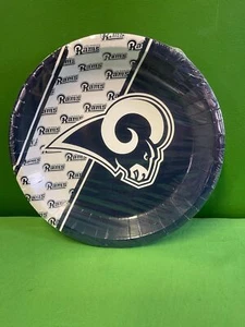 NFL Los Angeles Rams Set of 8 9.75" Disposable Party Paper Plates NWT - Picture 1 of 2