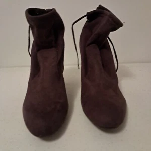 Microscope Warm Burgundy Ankle Booties w/Drawstring Size 8M - Picture 1 of 4