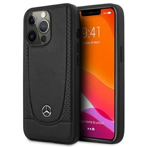 Funda para móvil iPhone 15 Pro Max Mercedes cuero auténtico negro estrella logotipo - Imagen 1 de 7