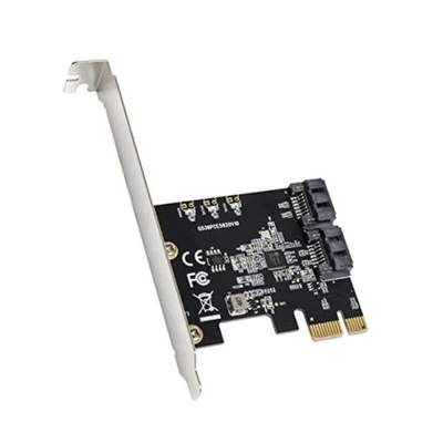 IO Crest 2 Port SATA III PCIe 3.0 Card JMicron JMB582 6Gbps Hot Swap Support - Image 1 of 4